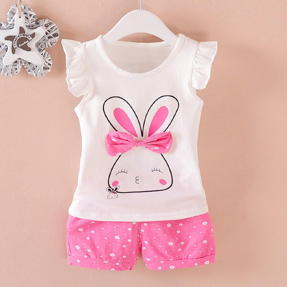 Baby Girl Clothes Outfits Short Sets 2 Pieces with T-Shirt + Short Pants