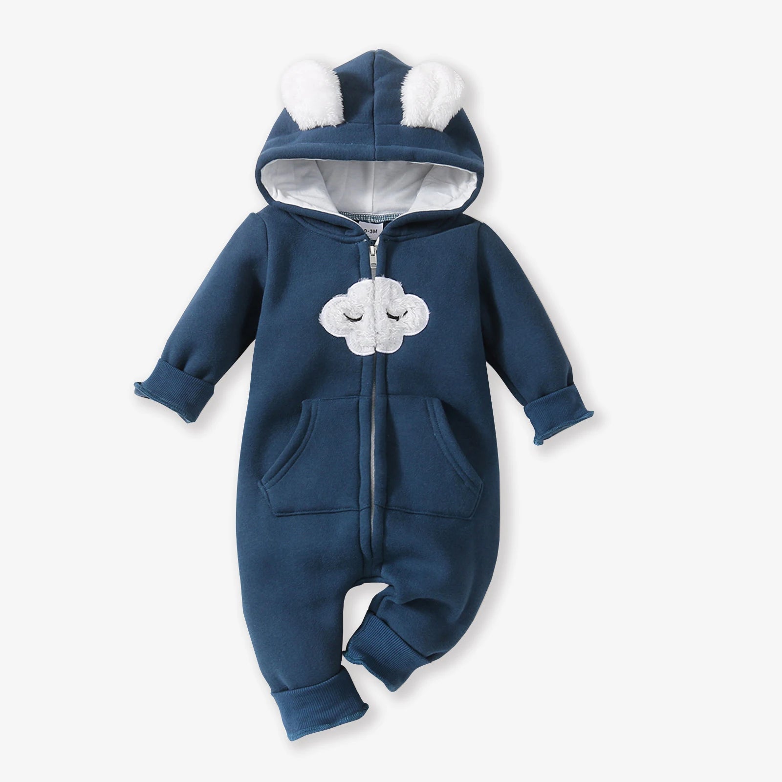 Winter Baby Adorable Cloud Hooded Baby Rompers for Baby Boys and Baby Girls Warm Unisex Baby Bodysuit Clothes