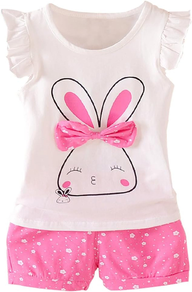 Baby Girl Clothes Outfits Short Sets 2 Pieces with T-Shirt + Short Pants